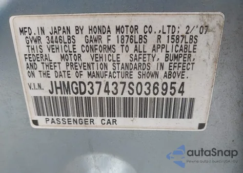 2007 Honda Fit from USA, damaged, VIN JHMGD37437S036954